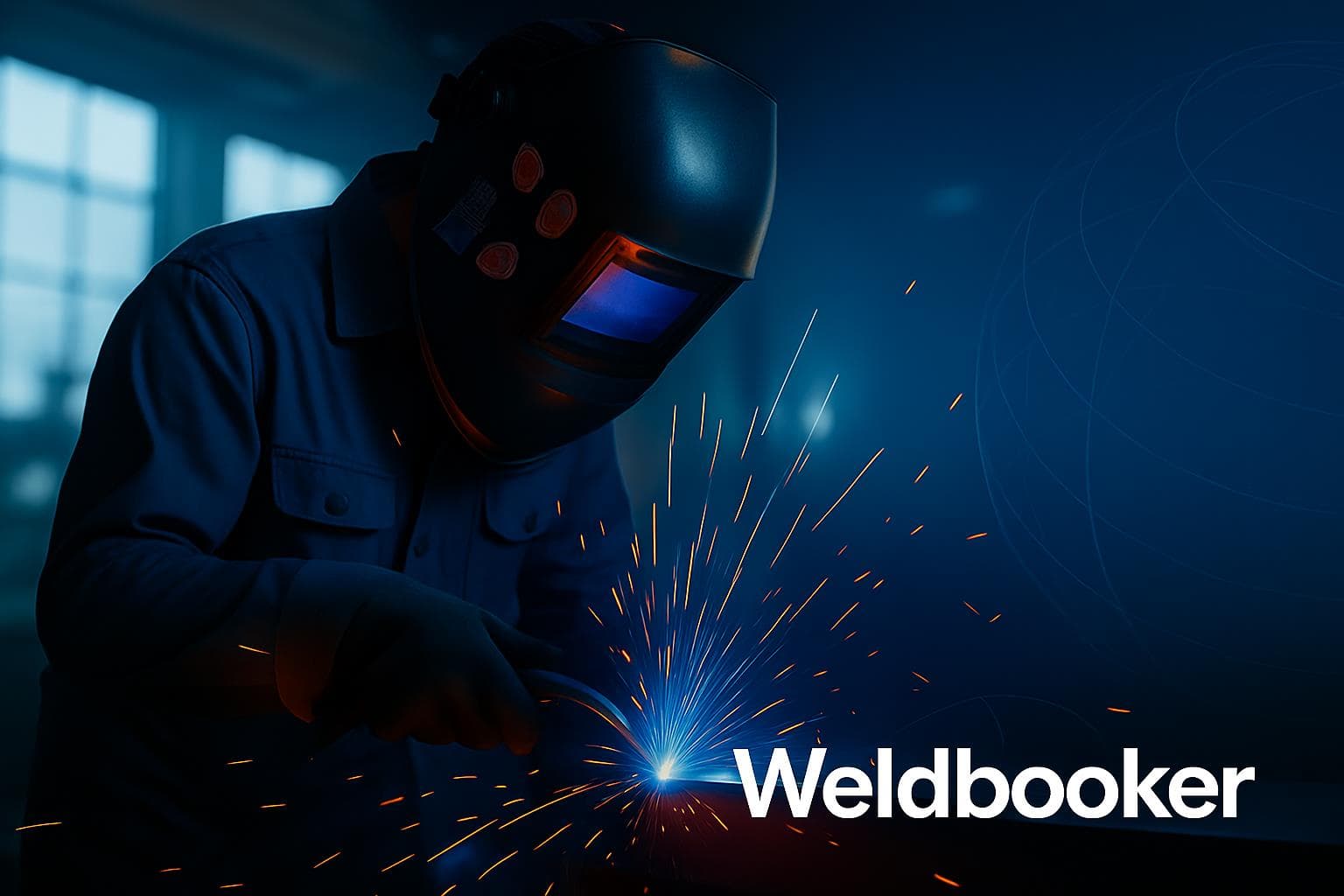 Welder with arc and sparks